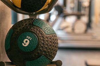 Fitness centre at loop featuring a weighted exercise ball